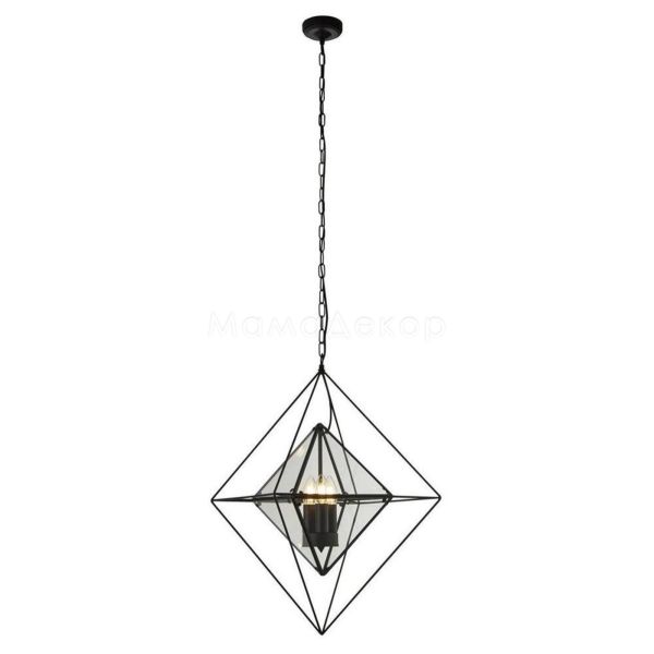 Люстра Searchlight 7323-3BK Diamond 3Lt Pendant - Black & Clear Glass