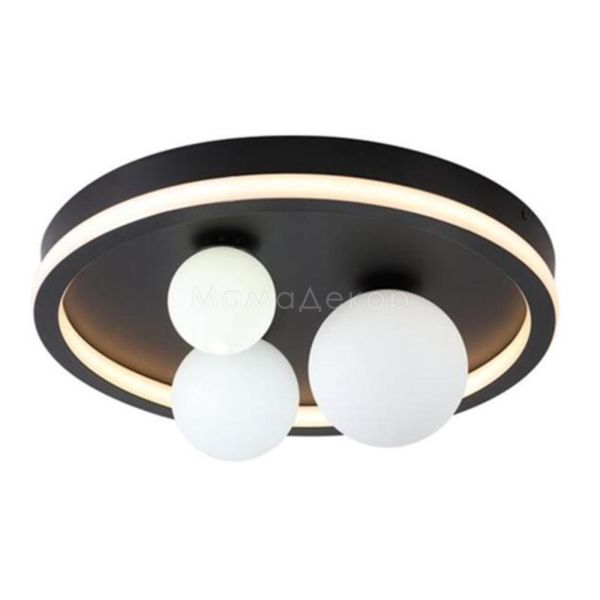 Люстра Searchlight 73380BK Trident 3Lt LED Flush, Black Metal and Opal Glass Balls