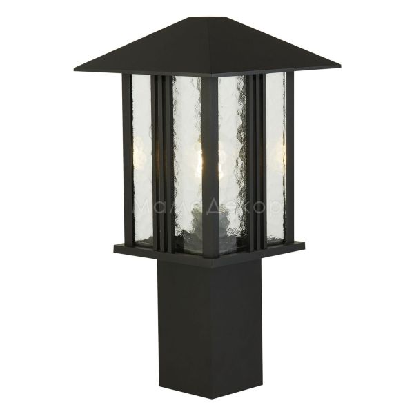 Парковый светильник Searchlight 7925-450 Venice 450mm Outdoor Post - Black Metal With Water Glass,IP44