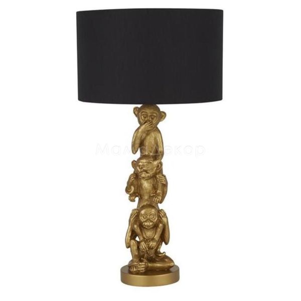 Настільна лампа Searchlight EU1030GO 3 Wise Monkeys Table Lamp - Gold Resin & Black Fabric