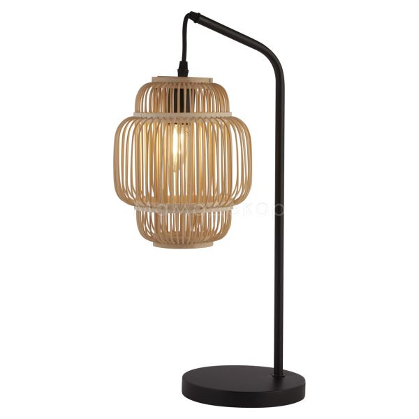 Настольная лампа Searchlight EU60095BK x Java Table Lamp - Black with Bamboo Frame Shade