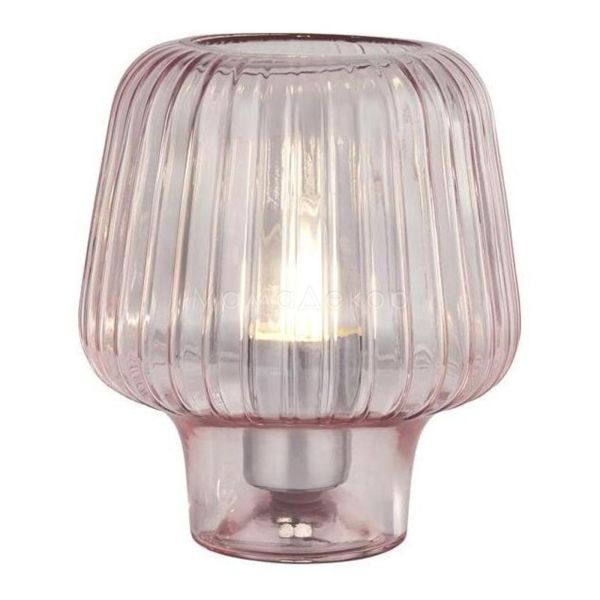 Настольная лампа Searchlight EU60753PI Aria Table Lamp - Pink Ripple Glass