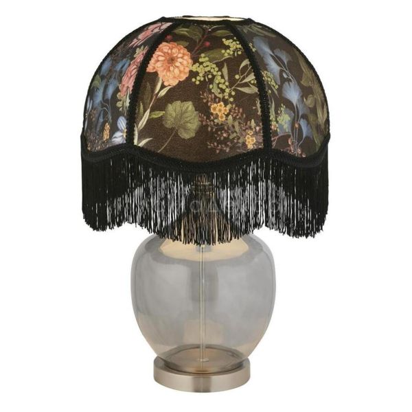 Настільна лампа Searchlight EU60876 Regina Table Lamp - Midnight Garden Print With Smoke Glass