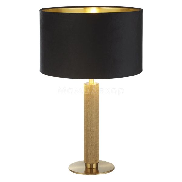 Настільна лампа Searchlight EU65721BK London Table Lamp - Knurled Gold, Black Velvet Shade
