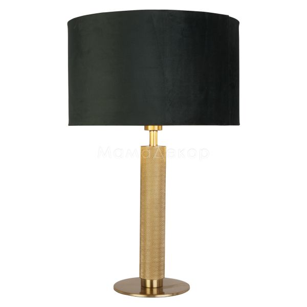 Настольная лампа Searchlight EU65721GR London Table Lamp - Knurled Gold, Green Velvet Shade
