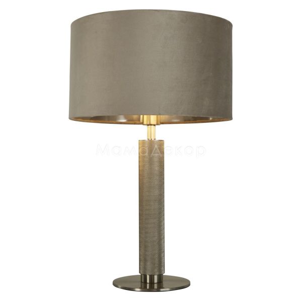 Настольная лампа Searchlight EU65721TA London Table Lamp - Knurled Satin Nickel,Taupe Velvet Shade