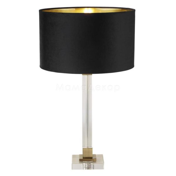 Настільна лампа Searchlight EU67521BK Scarborough Table Lamp - Crystal & Brass, Black Velvet Shade