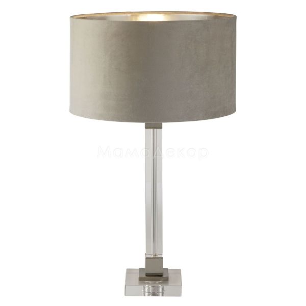 Настольная лампа Searchlight EU67521TA Scarborough Table Lamp-Crystal,Satin Nickel,Pink Velvet