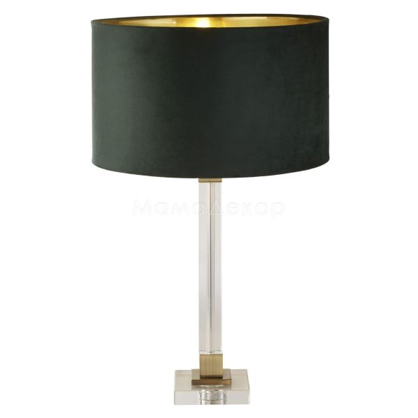 Настольная лампа Searchlight EU67522GR Scarborough Table Lamp-Crystal,Satin Nickel,Green Velvet