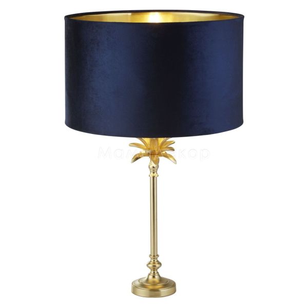 Настільна лампа Searchlight EU81210AZ Palm Table Lamp - Satin Brass & Black Velvet Shade/Gold Inner