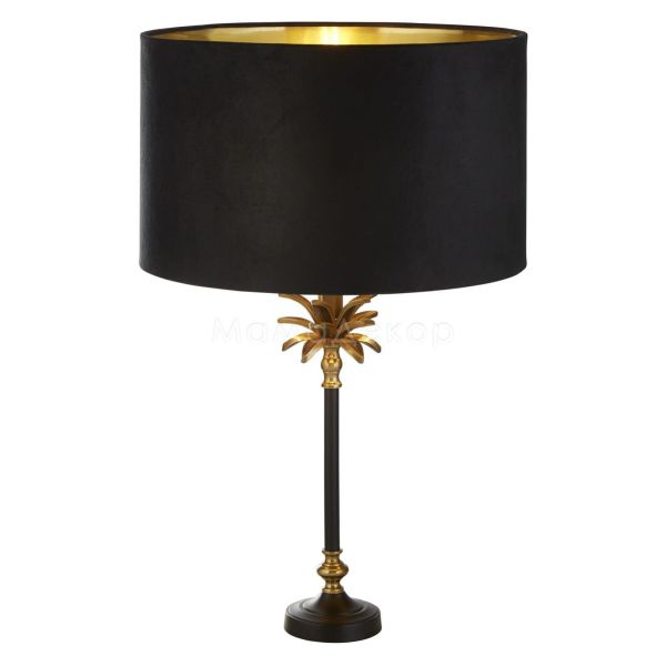 Настольная лампа Searchlight EU81211BK Palm Table Lamp - Black & Brass Metal & Black Velvet Shade