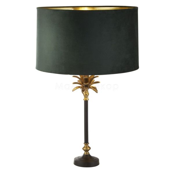 Настольная лампа Searchlight EU81211GR Palm Table Lamp - Black & Brass Metal & Green Velvet Shade