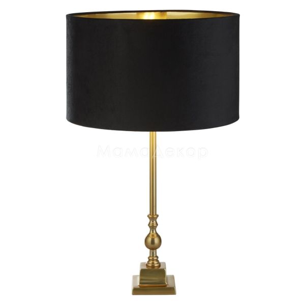 Настольная лампа Searchlight EU81214BK Whitby Table Lamp - Antique Brass & Black Velvet Shade