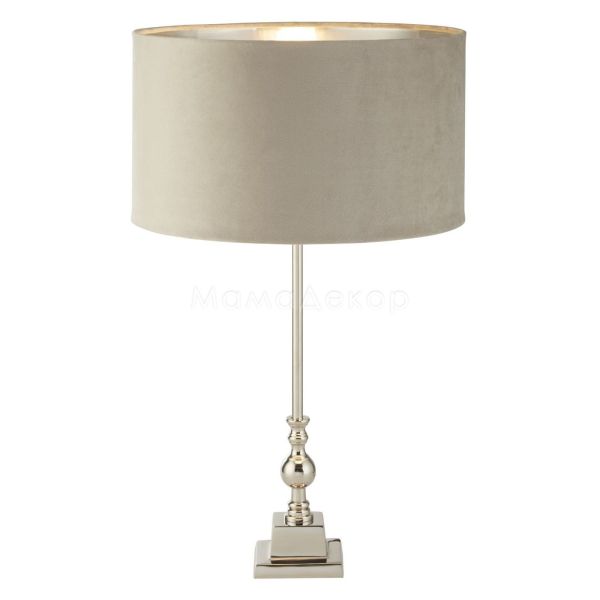 Настільна лампа Searchlight EU81214TA Whitby Table Lamp - Chrome Metal & Taupe Velvet Shade