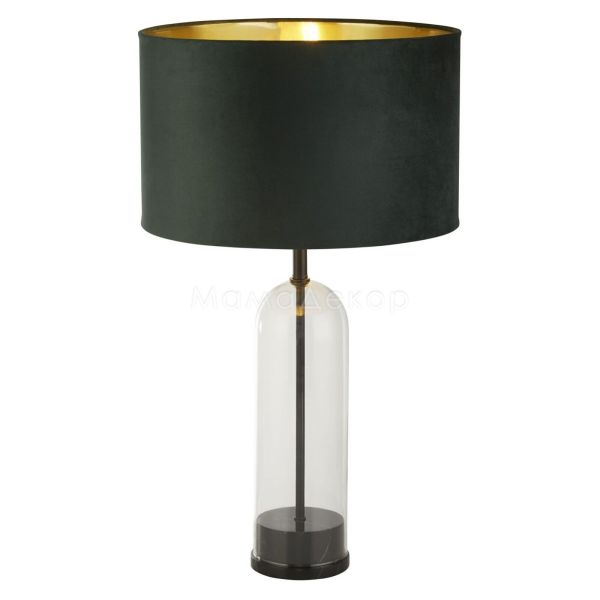 Настільна лампа Searchlight EU81711GR Oxford Table Lamp - Glass, Black Metal, Marble & Green Shade