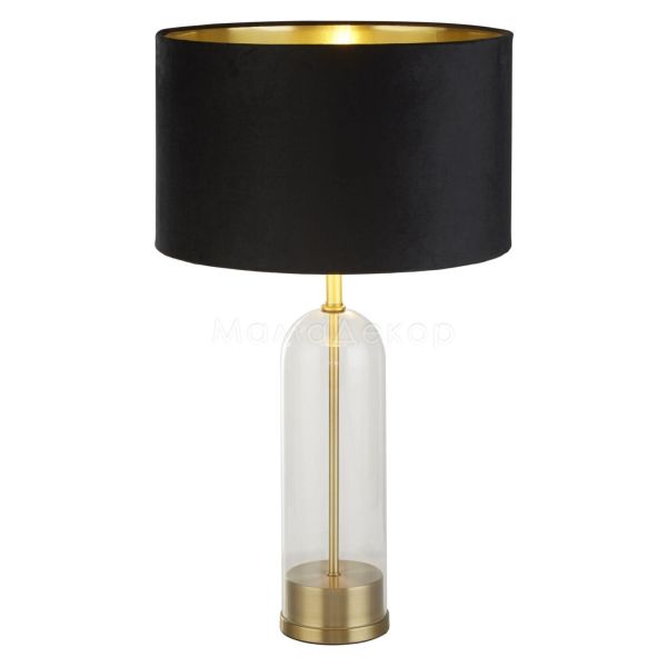 Настільна лампа Searchlight EU81712BK Oxford Table Lamp - Glass, Brass, Black Velvet Shade
