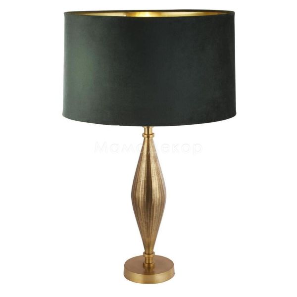 Настольная лампа Searchlight EU84631GR Rye Table Lamp - Antique Brass Metal & Green Velvet Shade