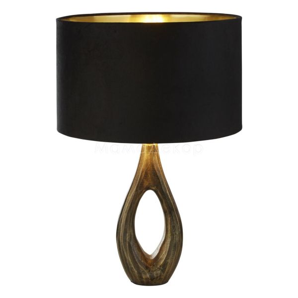 Настольная лампа Searchlight EU86531BK Bucklow Table Lamp - Antique Brass & Black Velvet Shade