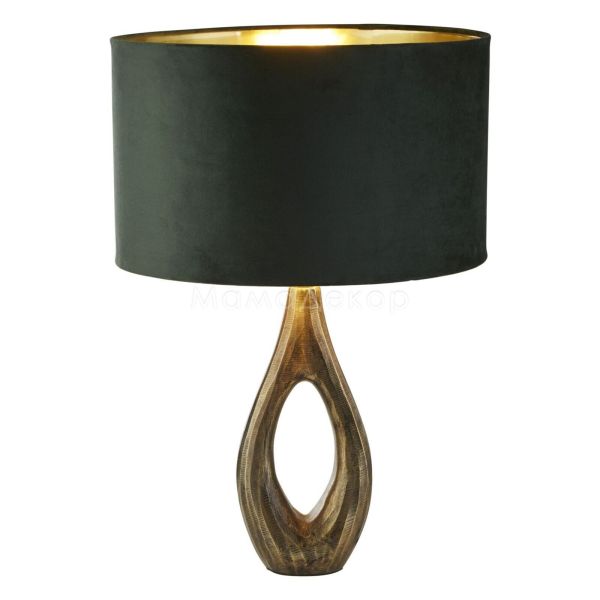 Настольная лампа Searchlight EU86531GR Bucklow Table Lamp - Antique Brass & Green Velvet Shade