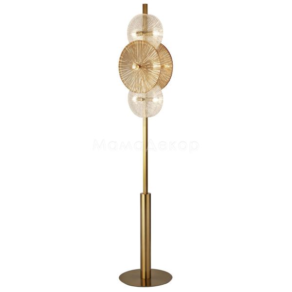 Торшер Searchlight EU88212-6BZ Wagon Wheel 6Lt Floor Lamp - Bronze, Clear & Amber Glass