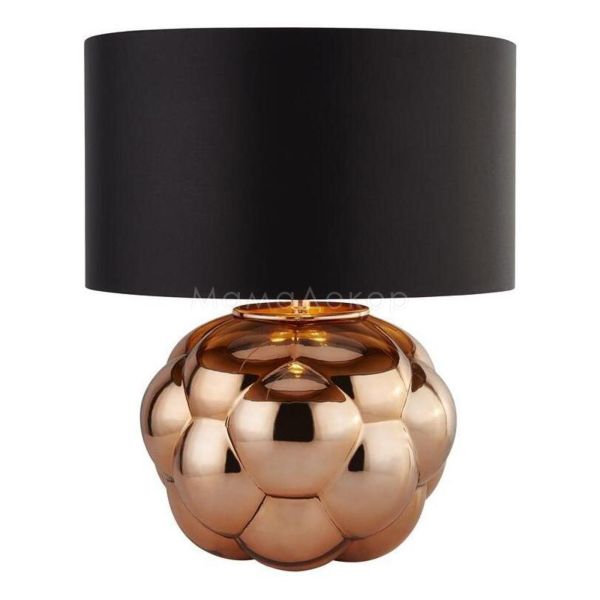 Настільна лампа Searchlight EU9711CU Fizz Table Lamp - Copper Glass With Black Drum Shade