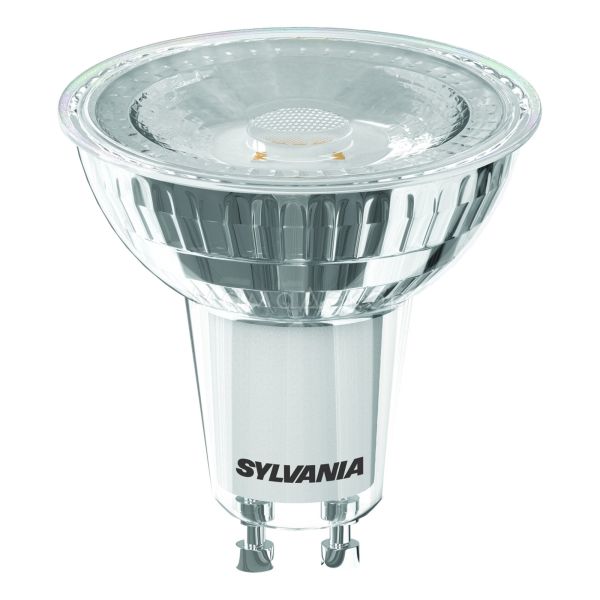 Лампа світлодіодна  сумісна з димером Sylvania 29126 потужністю 4.5W з серії RefLED Superia. Типорозмір — MR16 з цоколем GU10, температура кольору — 3000K