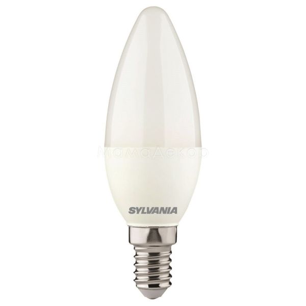 Лампа світлодіодна Sylvania 29613 потужністю 8W з серії ToLEDo. Типорозмір — C35 з цоколем E14, температура кольору — 2700K
