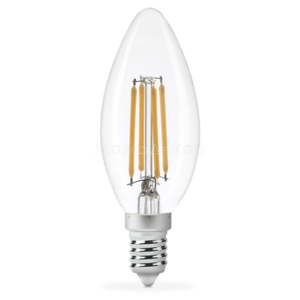 Лампа светодиодная Titanum 25523 мощностью 4W. Типоразмер — C37 с цоколем E14, температура цвета — 4100K