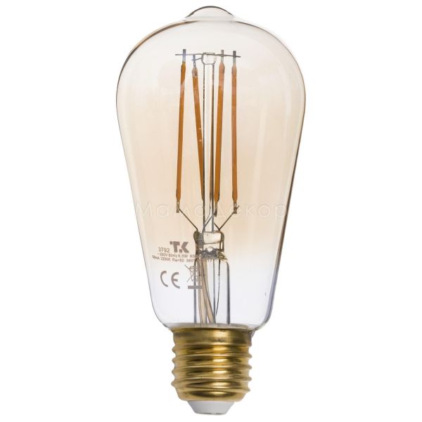 Лампа світлодіодна TK Lighting 3792 потужністю 6.5W з серії BULB LED. Типорозмір — ST64 з цоколем E27, температура кольору — 2700K
