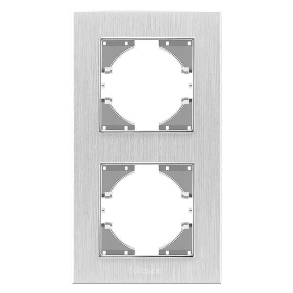 Рамка 2 поста вертикальная Videx 26130 Binera VF-BNFRA2V-SL