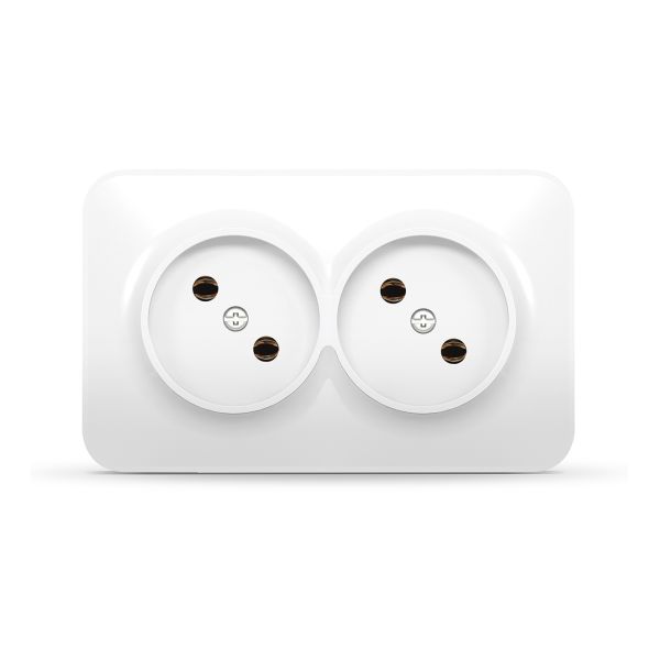 Розетка двойная 220В Videx 25181 Binera IP20 VF-BNS22-W