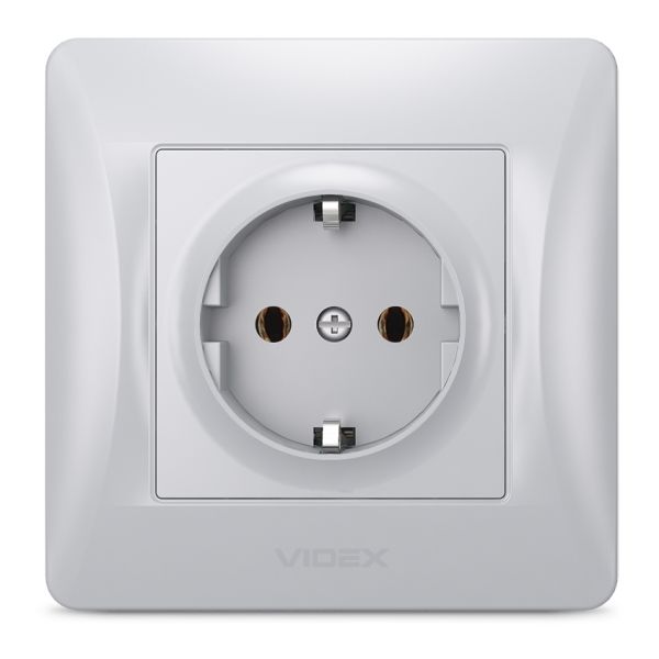 Розетка 220В Videx 24898 Binera VF-BNSK1G-SS