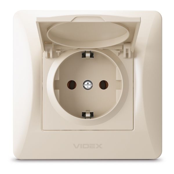 Розетка 220В Videx 24695 Binera VF-BNSK1GC-CR