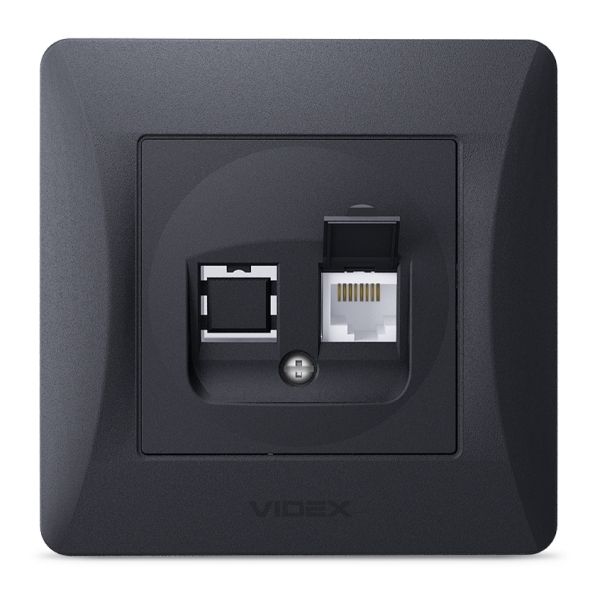 Розетка комп'ютерна Videx 24468 Binera VF-BNSK1PC6-BG
