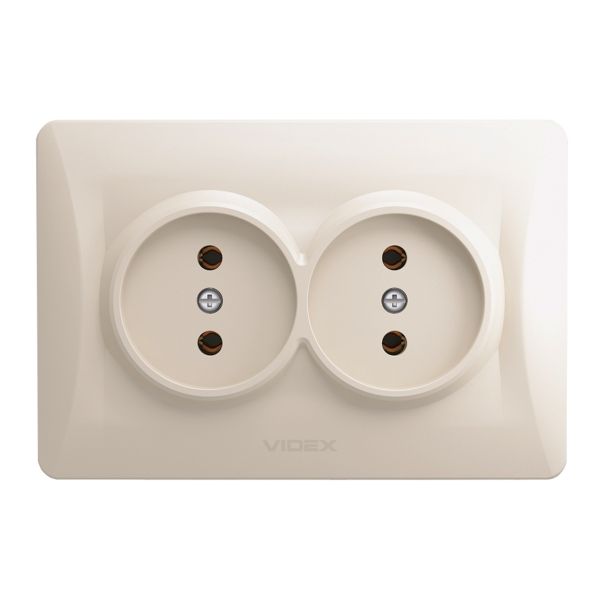 Розетка двойная 220В Videx 24696 Binera VF-BNSK2-CR