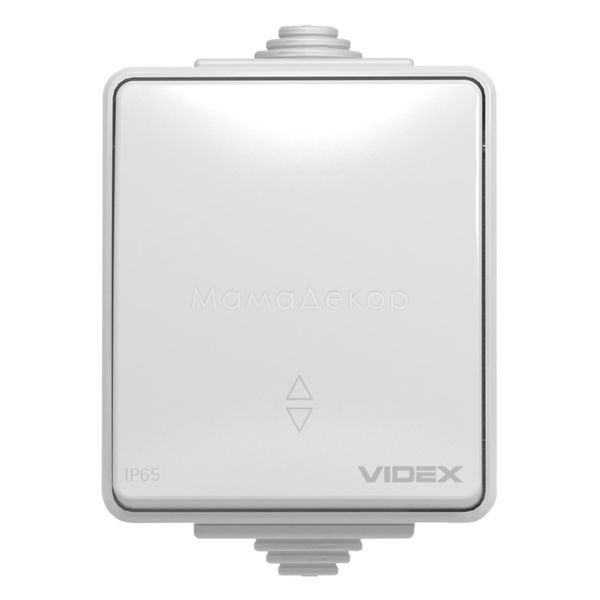 Перемикач прохідний 1-клавішний Videx 25380 Binera IP65 VF-BNW11P-G