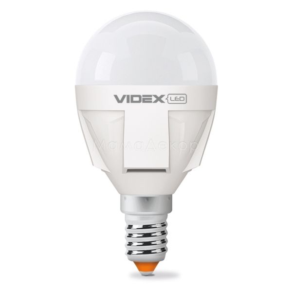 Лампа світлодіодна Videx 24008 потужністю 7W з серії Premium Series. Типорозмір — G45 з цоколем E14, температура кольору — 4100K