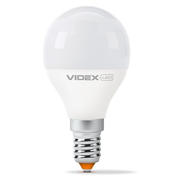 Лампа светодиодная Videx 24958 мощностью 7W из серии E Series. Типоразмер — G45 с цоколем E14, температура цвета — 3000K