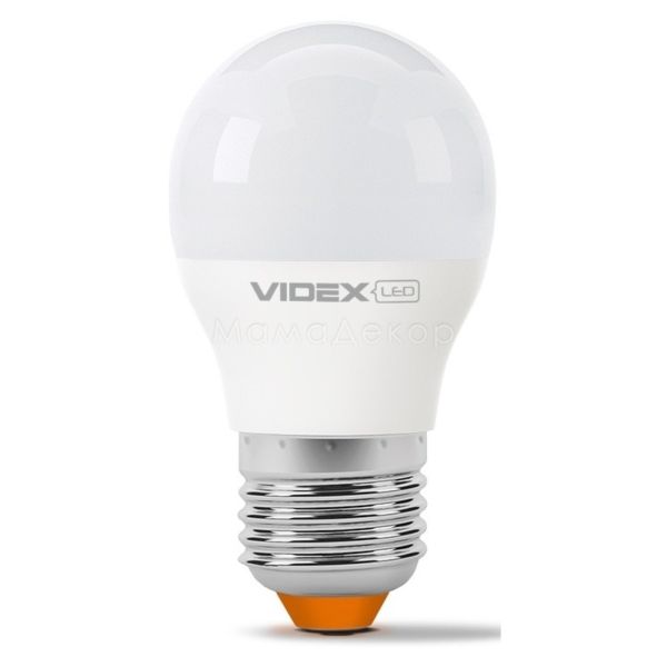 Лампа світлодіодна Videx 23502 потужністю 3.5W з серії E Series. Типорозмір — G45 з цоколем E27, температура кольору — 4100K