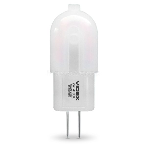 Лампа світлодіодна Videx 24632 потужністю 2W з серії E Series. Типорозмір — G4 з цоколем G4, температура кольору — 4100K