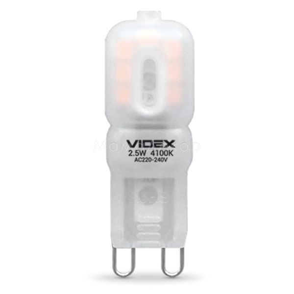 Лампа світлодіодна Videx 24634 потужністю 2.5W з серії E Series. Типорозмір — G9 з цоколем G9, температура кольору — 4100K