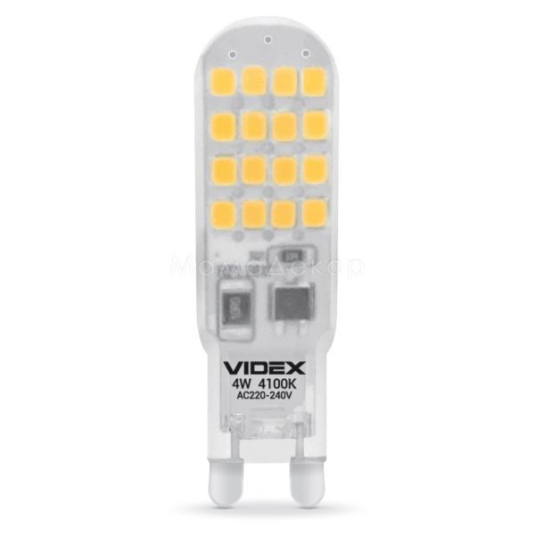 Лампа світлодіодна Videx 25755 потужністю 4W з серії E Series. Типорозмір — G9 з цоколем G9, температура кольору — 4100K