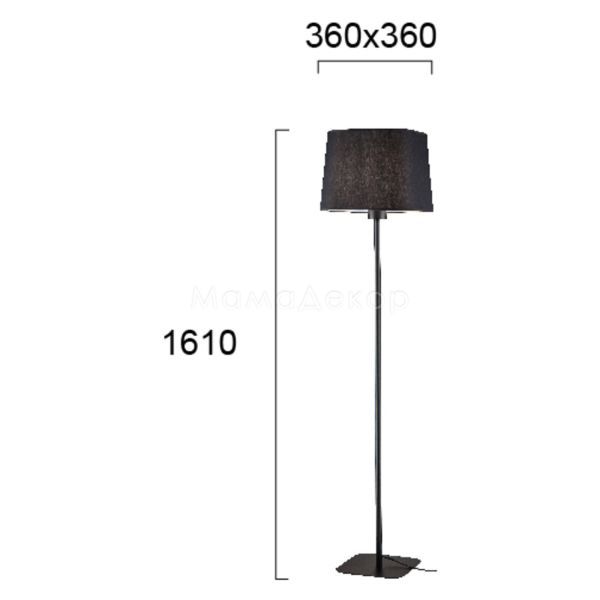 Размеры товара Viokef 4174801 Floor Lamp Black Hendrix, габариты